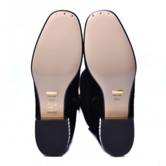 GUCCI VELVET GG MONOGRAM BLACK CRYSTAL HEEL BOOTS 39.5 WILL FIT 8.5 US - Picture 3 of 5